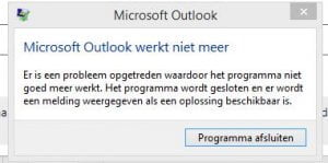 Outlook werkt niet